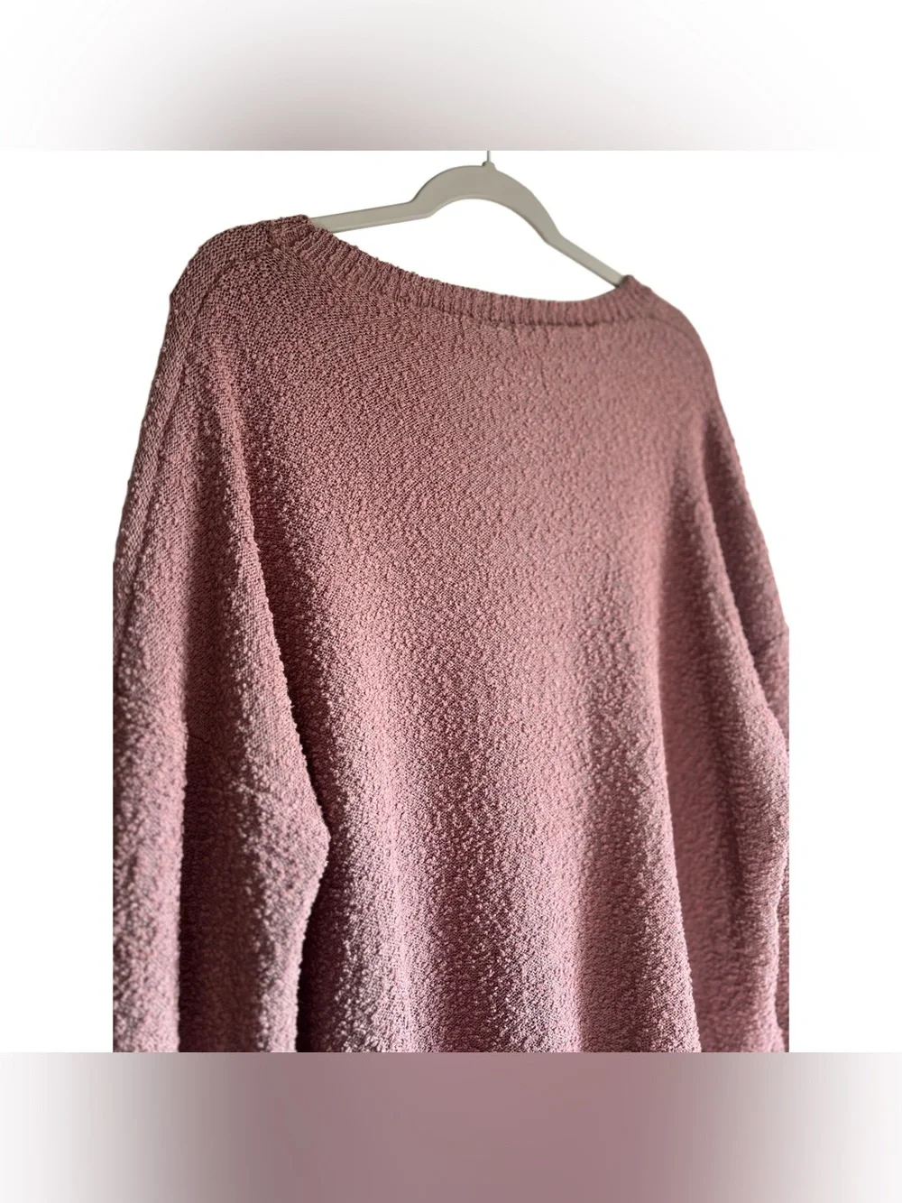 ARULA Mauve Cozy Bubble Fuzz Pullover Sweater